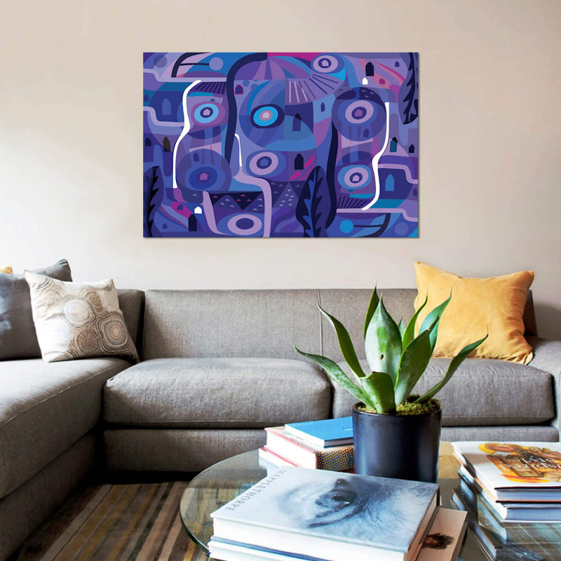 «Blue Pozole» par Charles Harker, impression sur toile tendue, H 8 po x l 12 po x P 0,75 po, Toile tendue, Pas de tapis