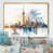 Toile avec cadre flottant or