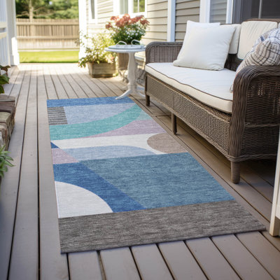 Tapis intérieur / extérieur bleu Aeleth