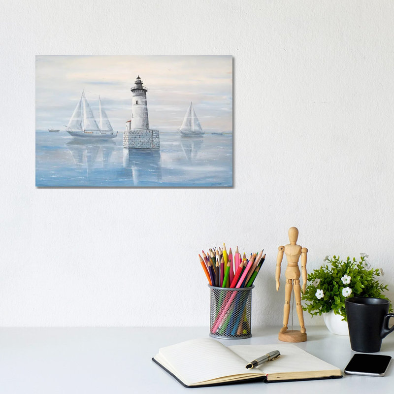 Detroit River Lighthouse 1 Piece Wrapped Canvas Wall Art, 20.32 cm H x 30.48 cm W