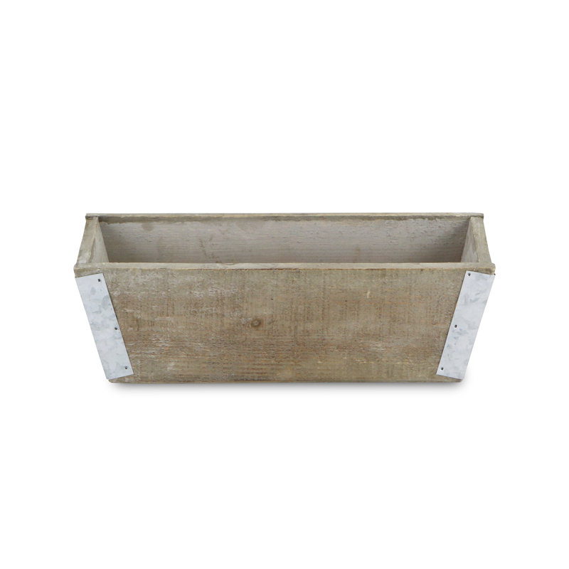 Jazmin Handmade Wood Planter Box, 3.5" H x 11.25" W x 4.75" D