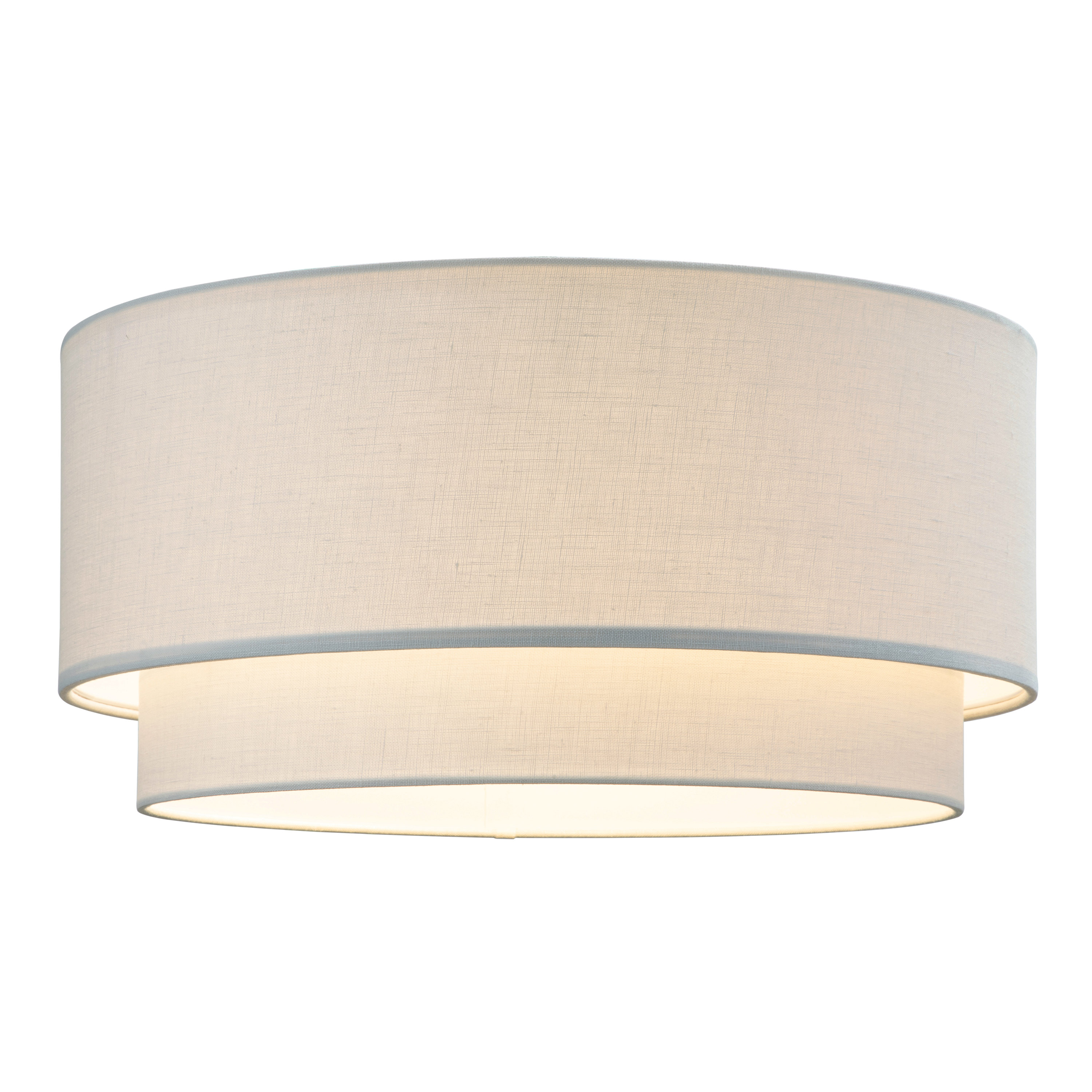 Latitude Run® Artiva Large Premium Double Drum Linen Shade, Ivory | Wayfair