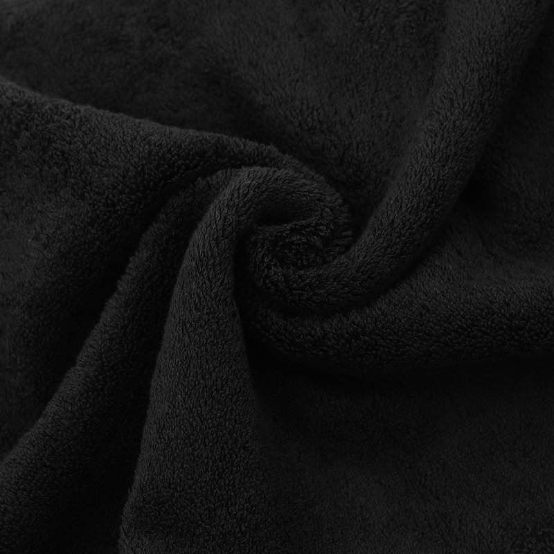 Ensemble de serviettes de bain en coton turc 2 pièces Wellston, Noir