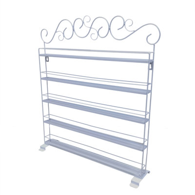White Metal Nail Polish Mountable 5 Tier Organizer Display Rack Essential Oil Rack