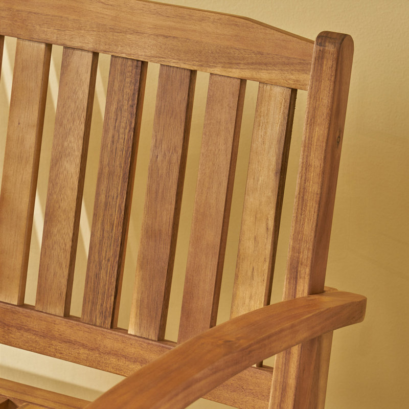 Causeuse d'extérieur en bois d'acacia, Naturel