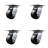4 Inch Heavy Duty Phenolic Caster Set with Ball Bearings Set of 4 Service Caster