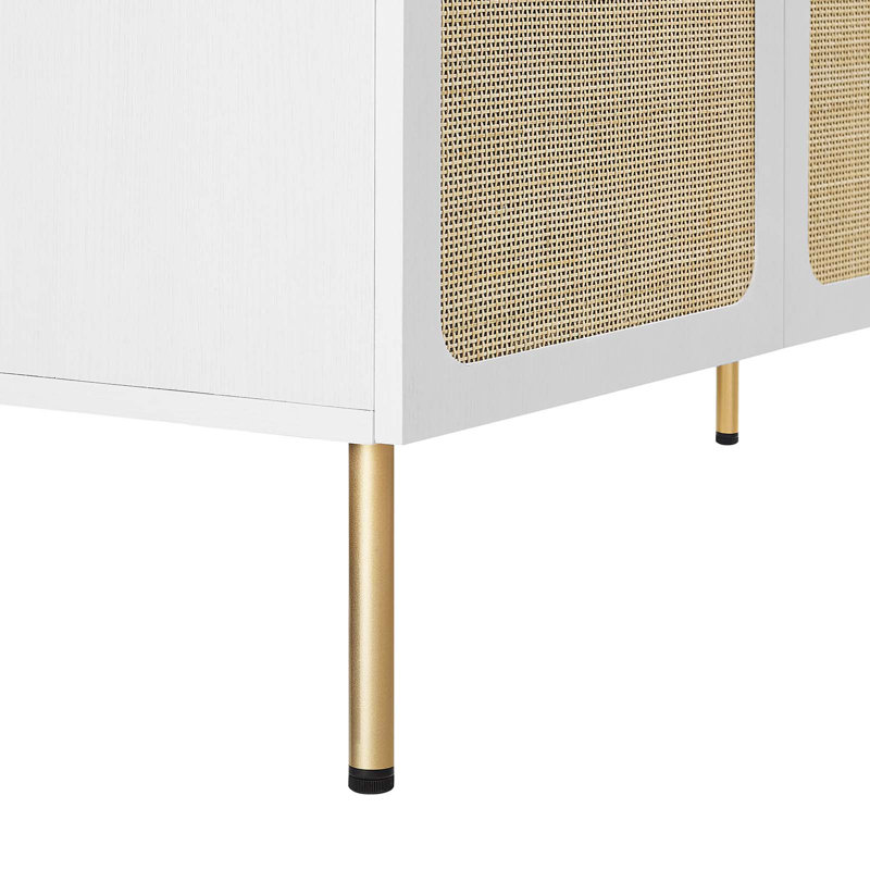 Ensemble de meuble-lavabo simple 48 po noir Chauer, Blanc, Blanc / doré