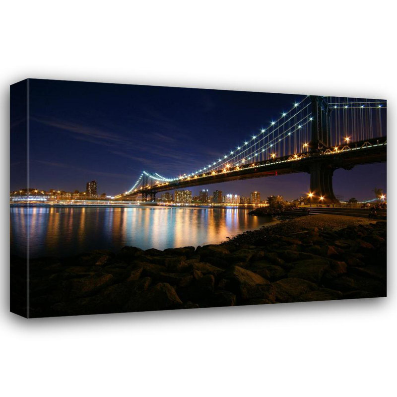 Pont de Manhattan à New York, H 12 po x l 18 po