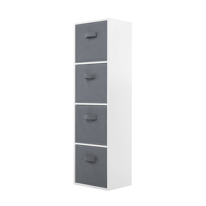 Jane 4 Box Bookcase with 4 baskets