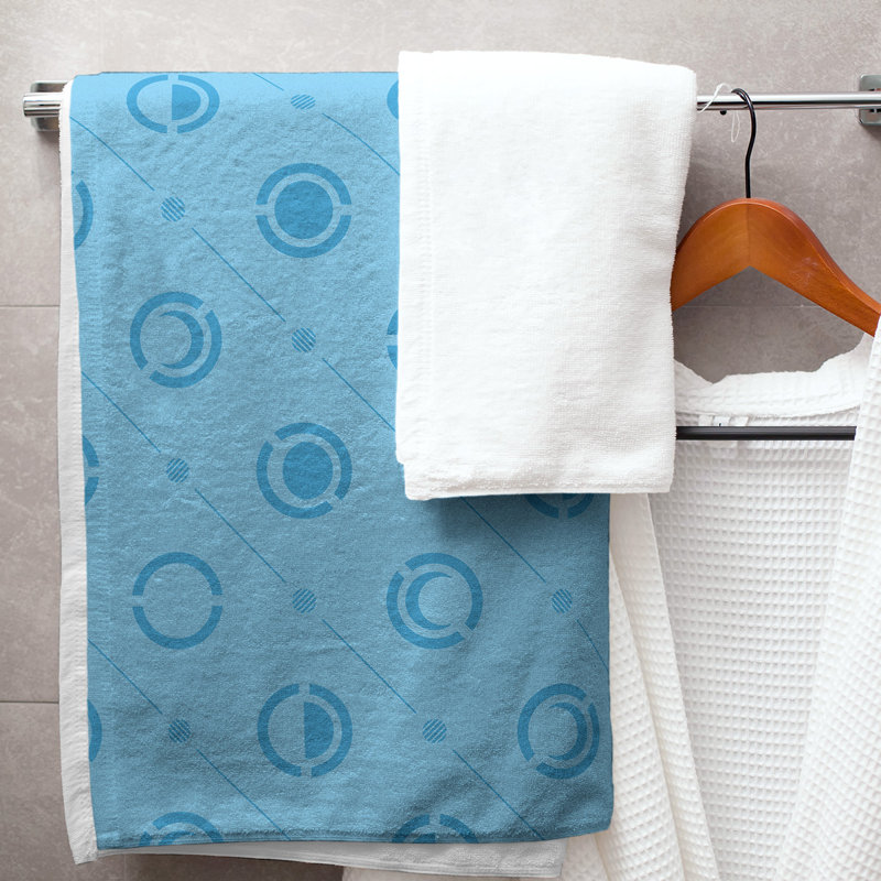 Serviette de bain Classic, Bleu ciel / bleu foncé