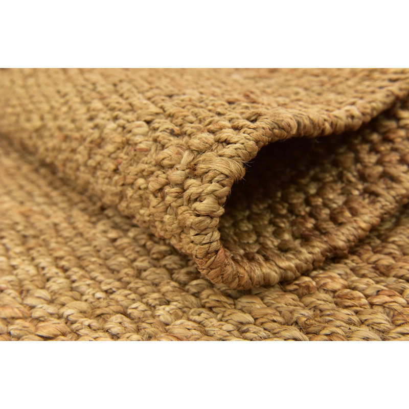 Tapis brun clair en jute / sisal tissé à la main Haleakal, Tan, Runner 2'7" x 12'