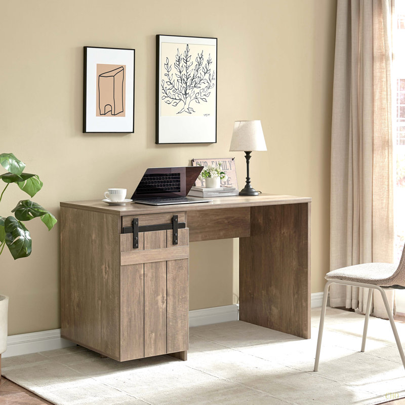Bureau à domicile Bureau en noisette à une armoire avec trois tablettes