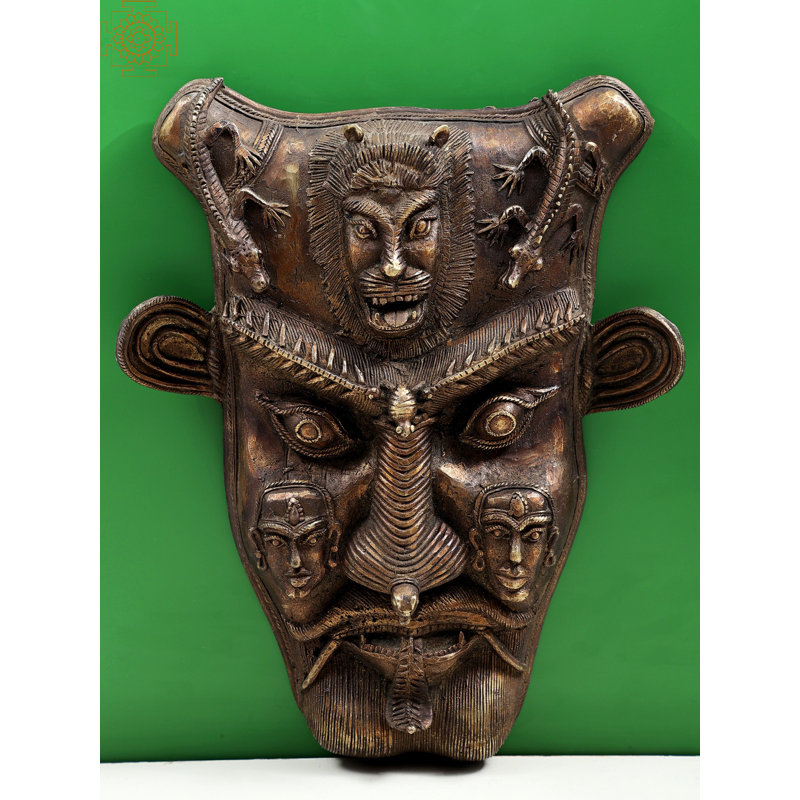 Tribal Brass Face Wall Décor