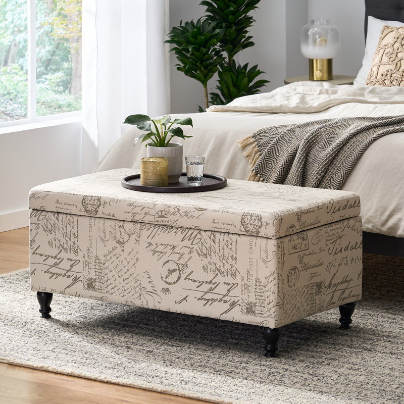 Repose-pieds rectangulaire rembourré avec rangement pour le salon, le vestibule et la chambre à coucher | Idée de cadeau