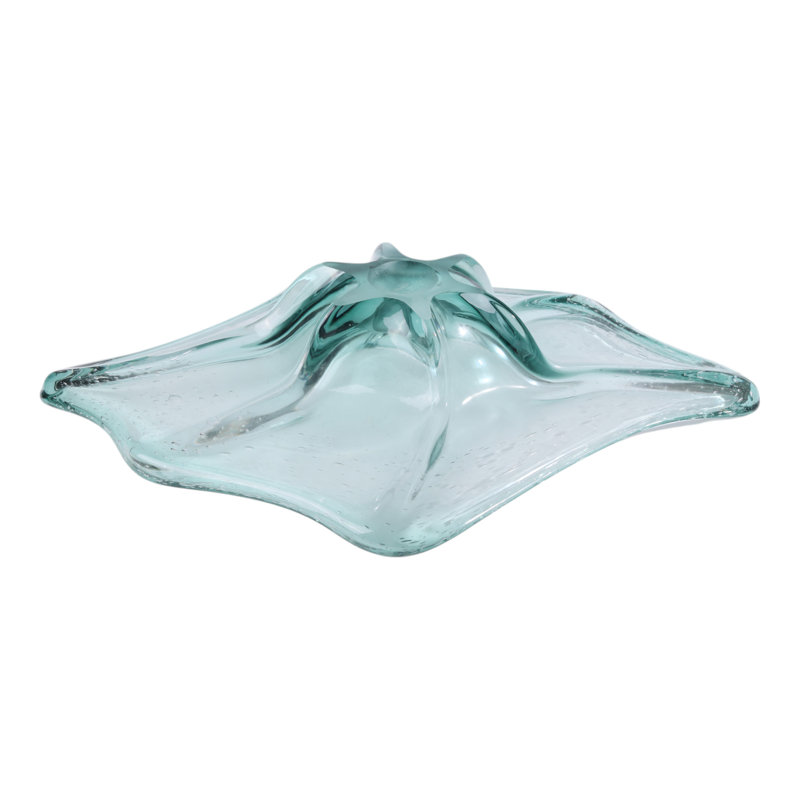 Handmade Glass Decorative Bowl, Teal
