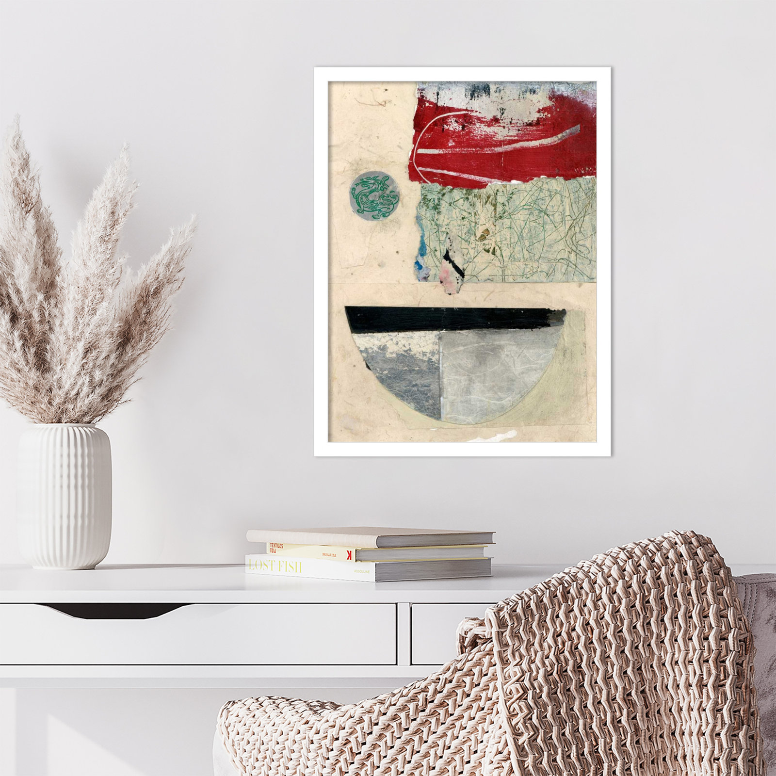 Fresno "Natural Elements No. 2" Print, 21" H x 16" W, White
