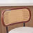 Set Of 3, 26-Inch Counter Height Bar Stools - Walnut Black, Cane Rattan Back, Beige Linen Upholstered Seat, Swivel Design For Kitchen Island/Bar/Counter,Sw3766bg