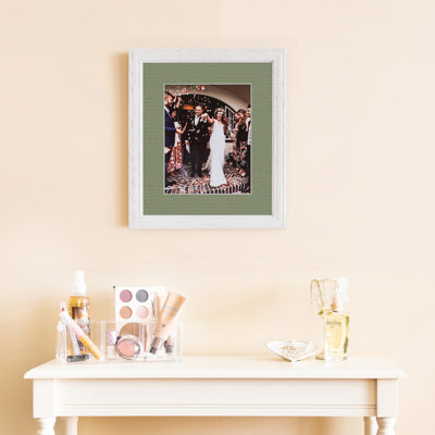 Cadre photo Arttoframes blanc cassé cendré 12 po x 18 po avec passe-partout simple de 2 po disponible en plus de 60 couleurs, pour des photos de 12 po x 18 po avec le tapis ou des photos de 16 po x 22 po sans le tapis