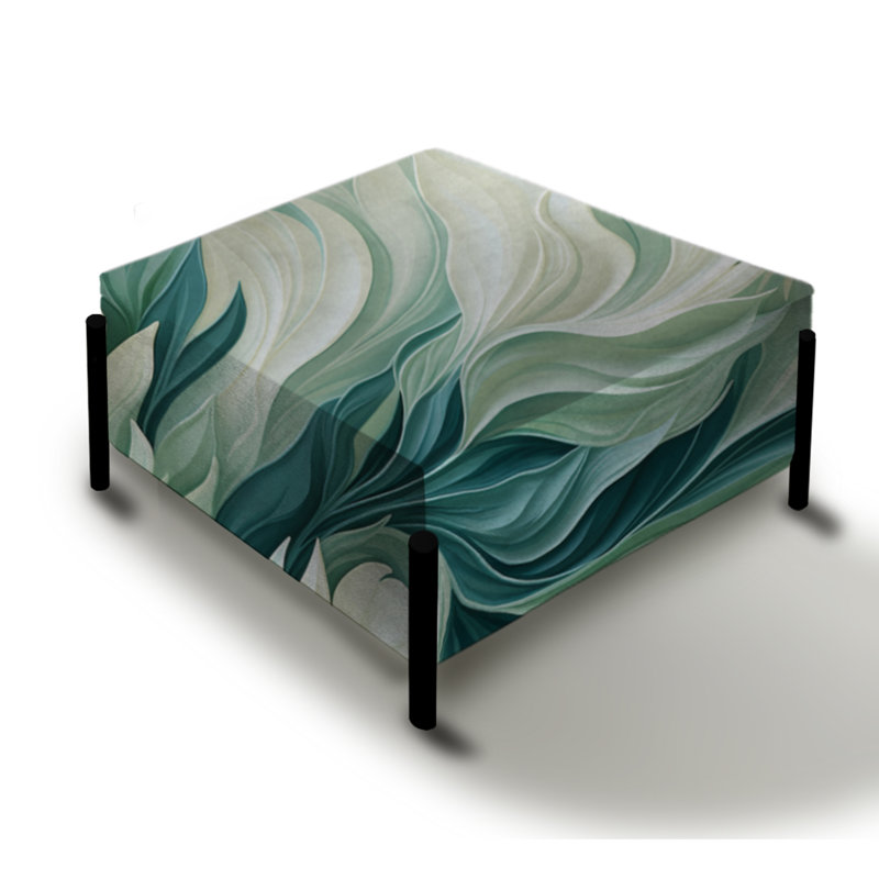 Seafoam Serenity - motif tropical - grand repose-pieds carré tropical