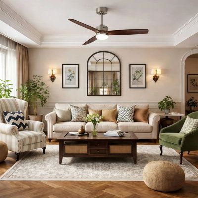 Ventilateur de plafond moderne à 3 pales de 52 po avec ensemble d'éclairage et télécommande AuraVista