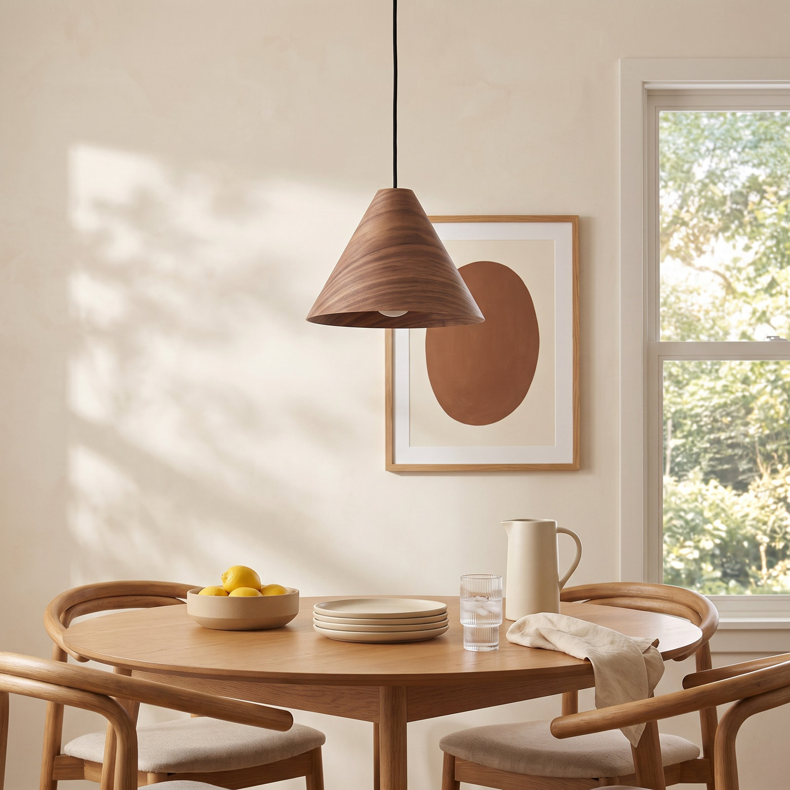 Dimmable Single Light Mini Pendant, Brown
