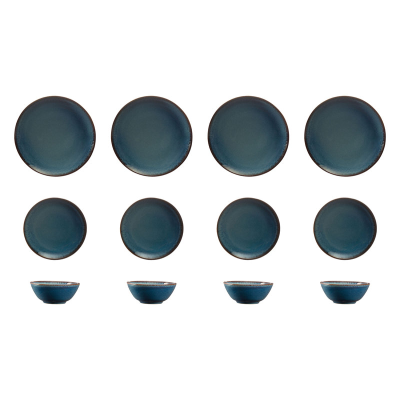 Reactive 12pc Dinner Set, Blue
