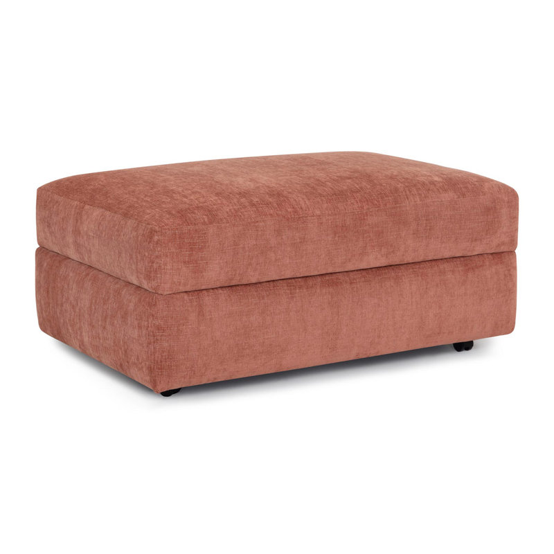 Wilmot Storage Ottoman W/ Caster Legs, Orange