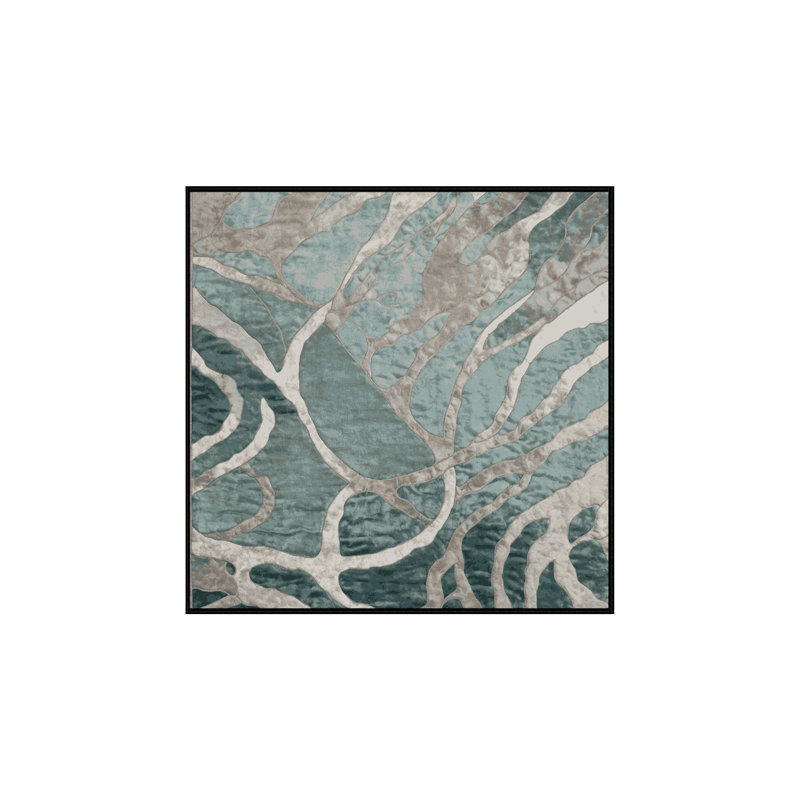 Machine Washable Gray Area Rug, Square 7'