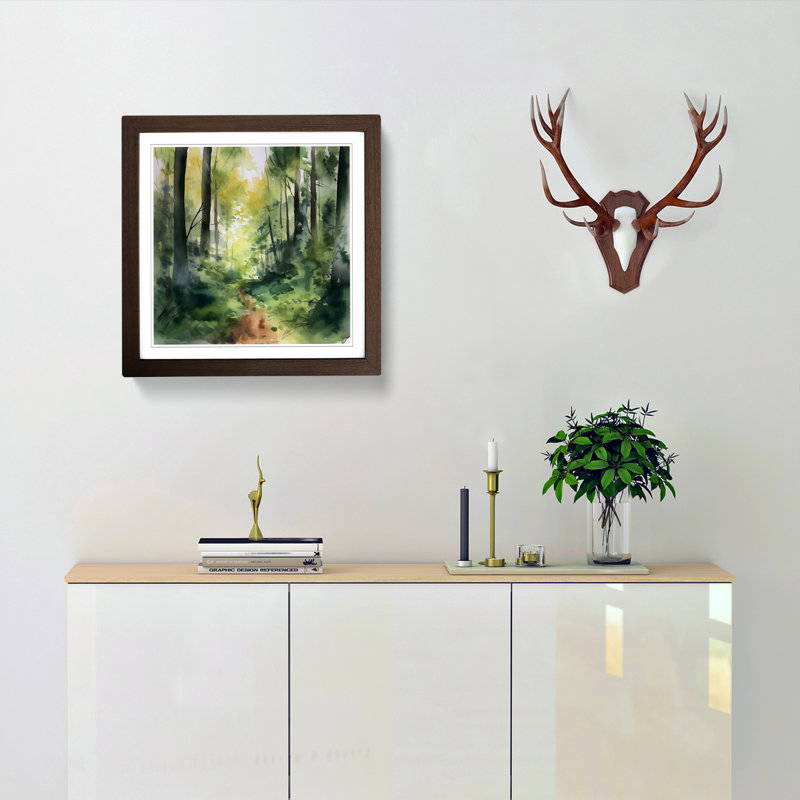 Single Picture Frame Print on Wood, Walnut