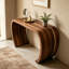 Console moderne en bois massif brun noyer