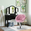 Siège d'appoint chic - rose, rond, réglable en hauteur pour le salon