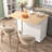 Kitchen Island Cart With Drop Leaf, Rolling Storage Cart With 3-Tier Pull Out Cabinet Organizer, Internal Storage Rack, Wheels, Towel Rack, 2 Drawers, White | Gift Idea-1273622459