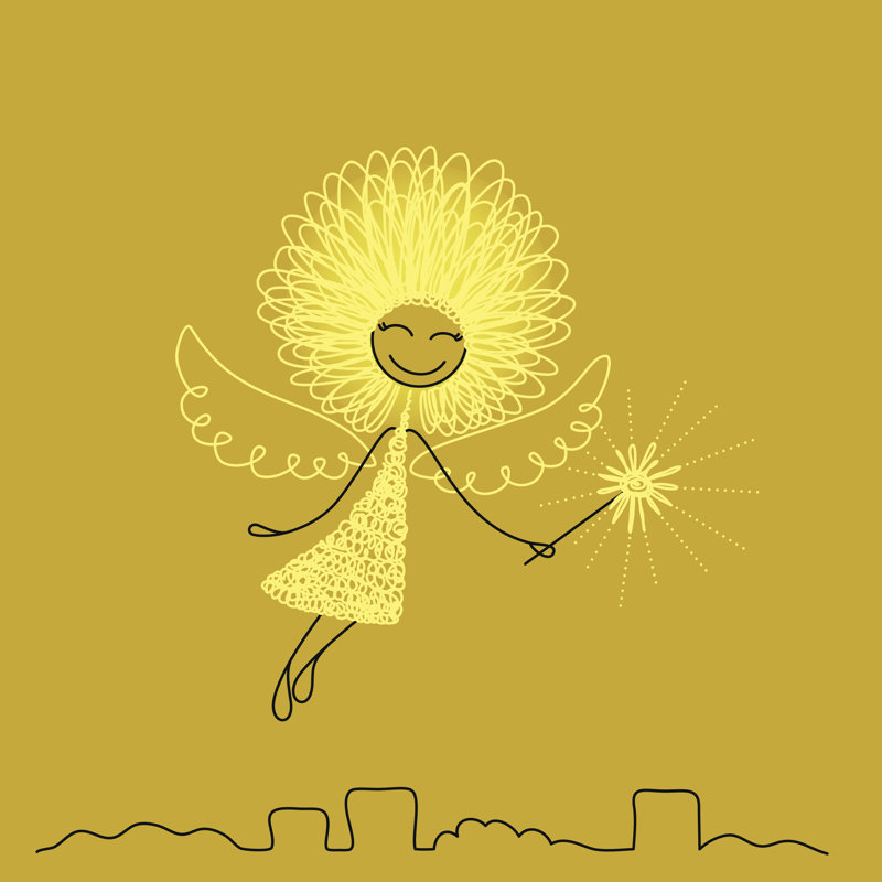 Girl with wings 1 Piece Wrapped Canvas Wall Art, 122cm H x 122cm W