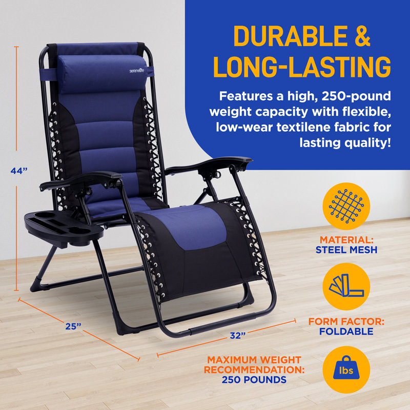 Fauteuil inclinable zéro gravité Kaylauni, Bleu / noir