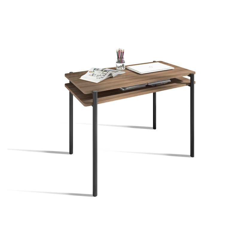 Aalaiya Writing Desk, Jet Black, Walnut