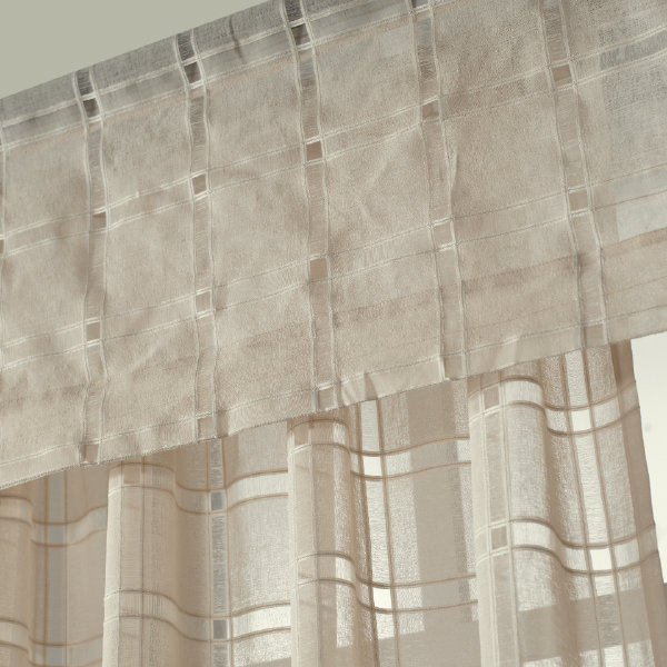 Cantonnière à carreaux 14,5 po Sophia, Taupe