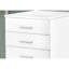 Classeur à roulettes blanc pour le travail de bureau, 3 designs, aspect moderne, rangement mobile à utilisation fluide blanc, 3 tiroirs, conception avec mouvement de tiroir efficace