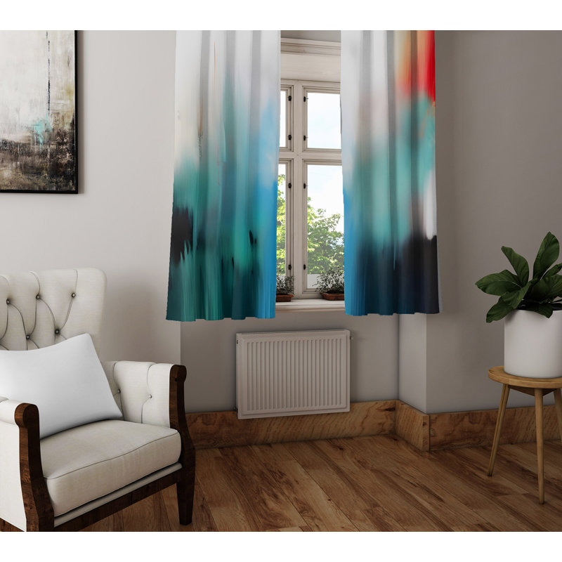 Paire de rideaux semi-transparents en polyester Dhwani, L 20 po x L 52 po