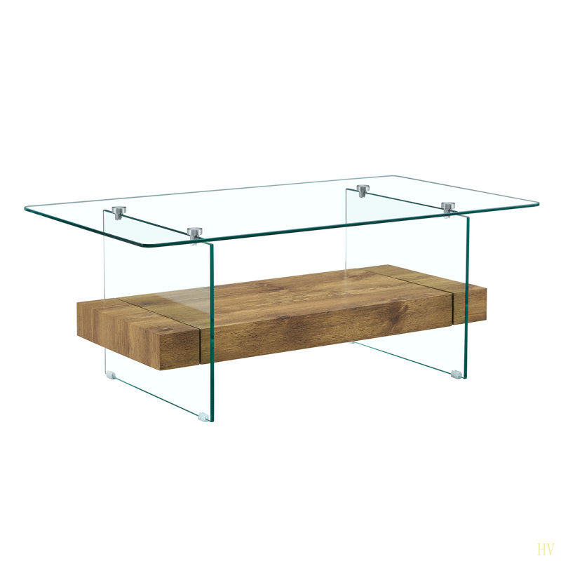 Table basse flottante Ectangular, Brun