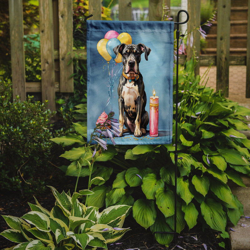 Drapeau de jardin «Happy Birthday», Grand danois