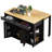 47 - Inch Kitchen Island With Extendable Countertop, Storage Compartments, Power Supply, Texture, Soft Close Hinges, Black Finish 13.8"X41.7" Table, Internal Storage, Cabinets, 6+2 Wheels, For Dining