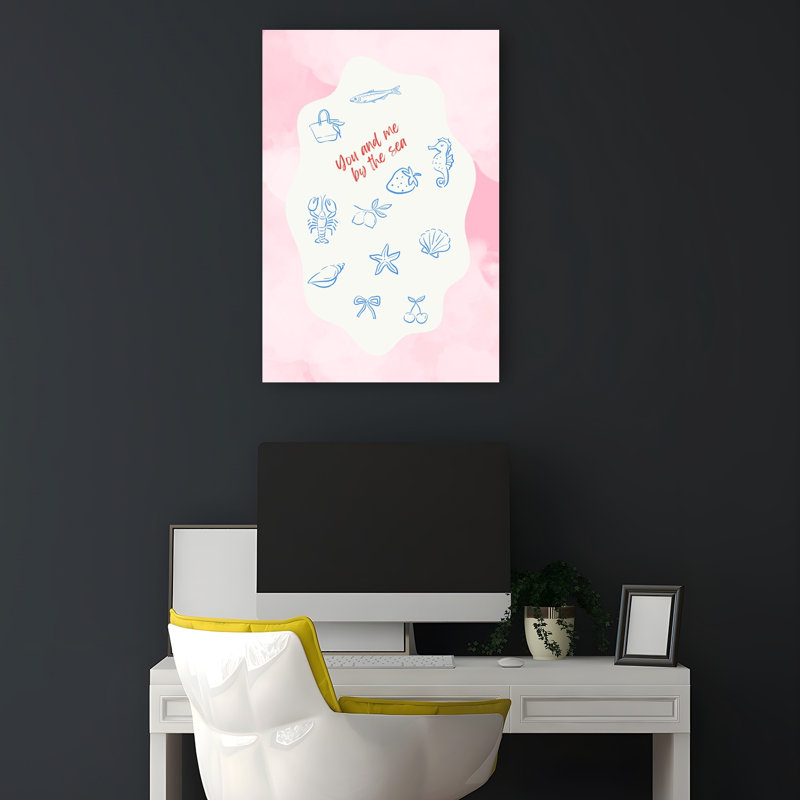 «Coastal Summer Love Seahorse Starfish», impression d'art mural côtier, H 18 po x l 12 po