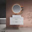 Contemporary Floating Bathroom Vanity with Ceramic Vessel Sink and Storage Cabinet