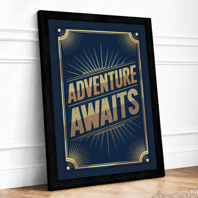 Adventure Awaits Art Deco - Framed Print