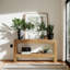 Console 63 po de largeur en bois de style campagnard avec tablettes étroites de rangement à 2 niveaux, canapé d'appoint rustique pour hall d'entrée et salon