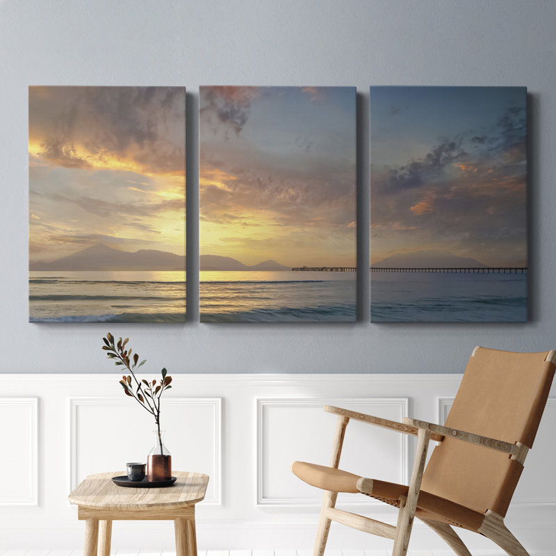 Partagez le coucher de soleil - Toile tendue avec châssis de qualité supérieure - prête à être accrochée