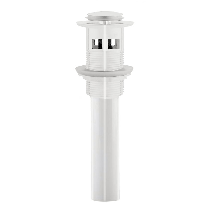 Pop-Up Drain For Bathroom Sinks With Overflow, Matte White