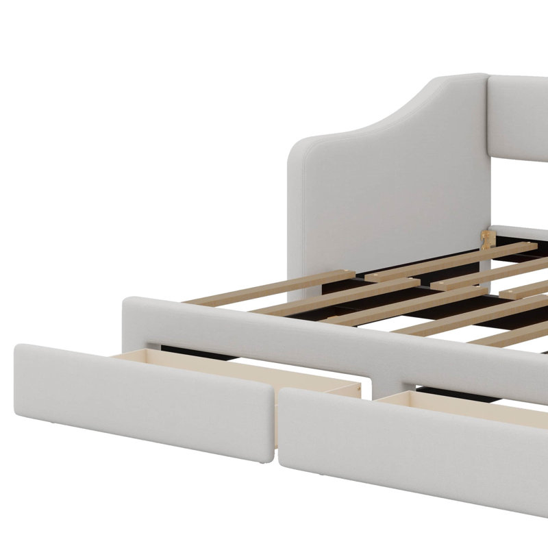 Premium Adjustable Twin XL To King Size Daybed With Dual Storage Compartments, Beige