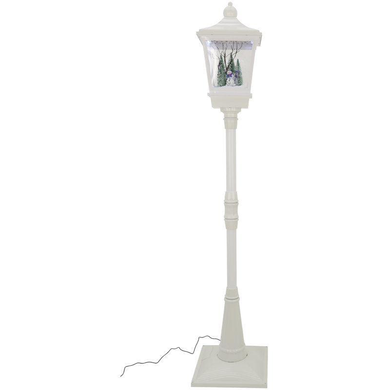 Snowing Snowman Lamp Post