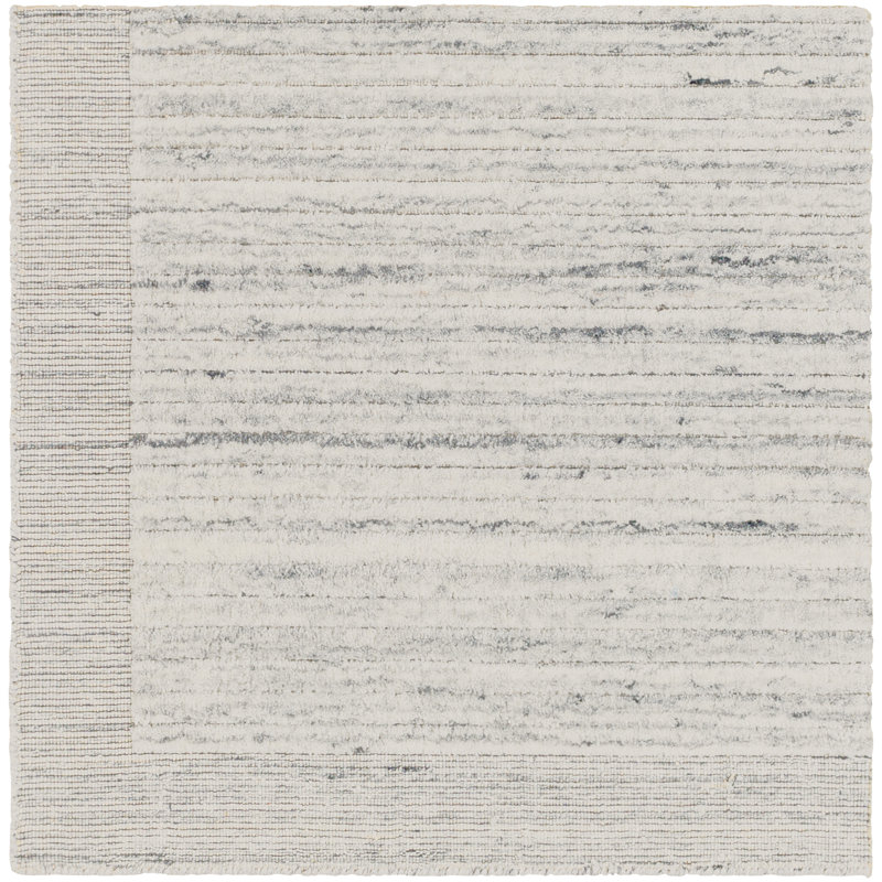 Botalla rayé tissé à la main recyclé P.E.T. Tapis intérieur / extérieur gris, Rectangle 5 pi x 7 pi 6 po